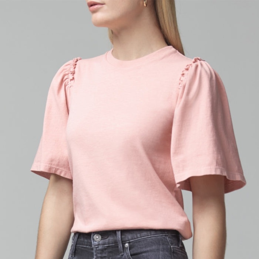 Citizens Of Humanity Vintage Rose Vera Gathered Shoulder Top Size Small - Picture 1 of 7